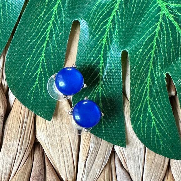 BOGO FREE RICH BLUE STUD EARRINGS - Picture 1 of 5